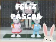 ADESIVO PARA VITRINE DE PÁSCOA COM COLELHO